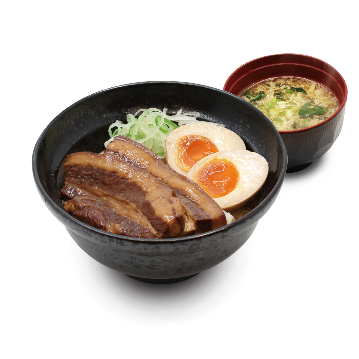 Kakuni pork rice bowl + soup