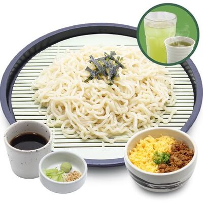 ざるラーメン&ミニそぼろ丼&緑茶セット
