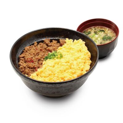 Soboro Donburi + soup