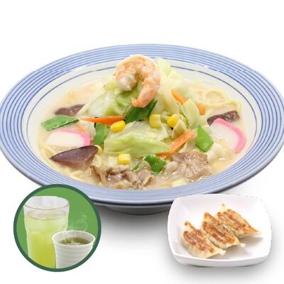 長崎ちゃんぽん&ぎょうざ 3個＆緑茶セット