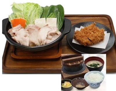 ชุดหมูสุกี้ยากี้โกเซนและหมูทอด (๖๐ กรัม)